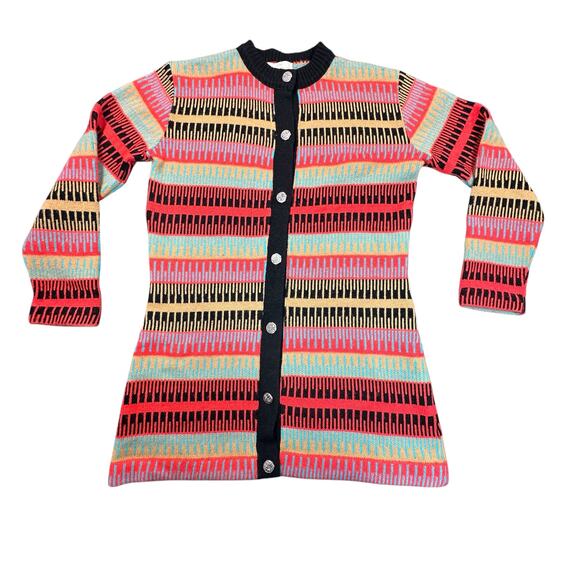 Donovan Galvani of Dallas Cardigan Womens Vintage Striped Button Front Sweater - Picture 1 of 8